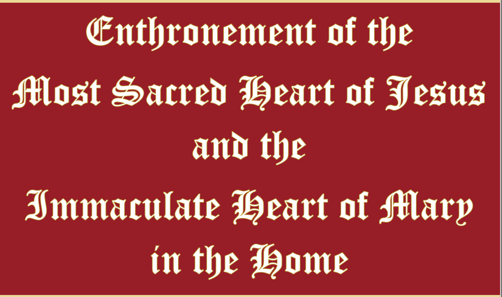 Enthronement of the Sacred Heart in Your Home