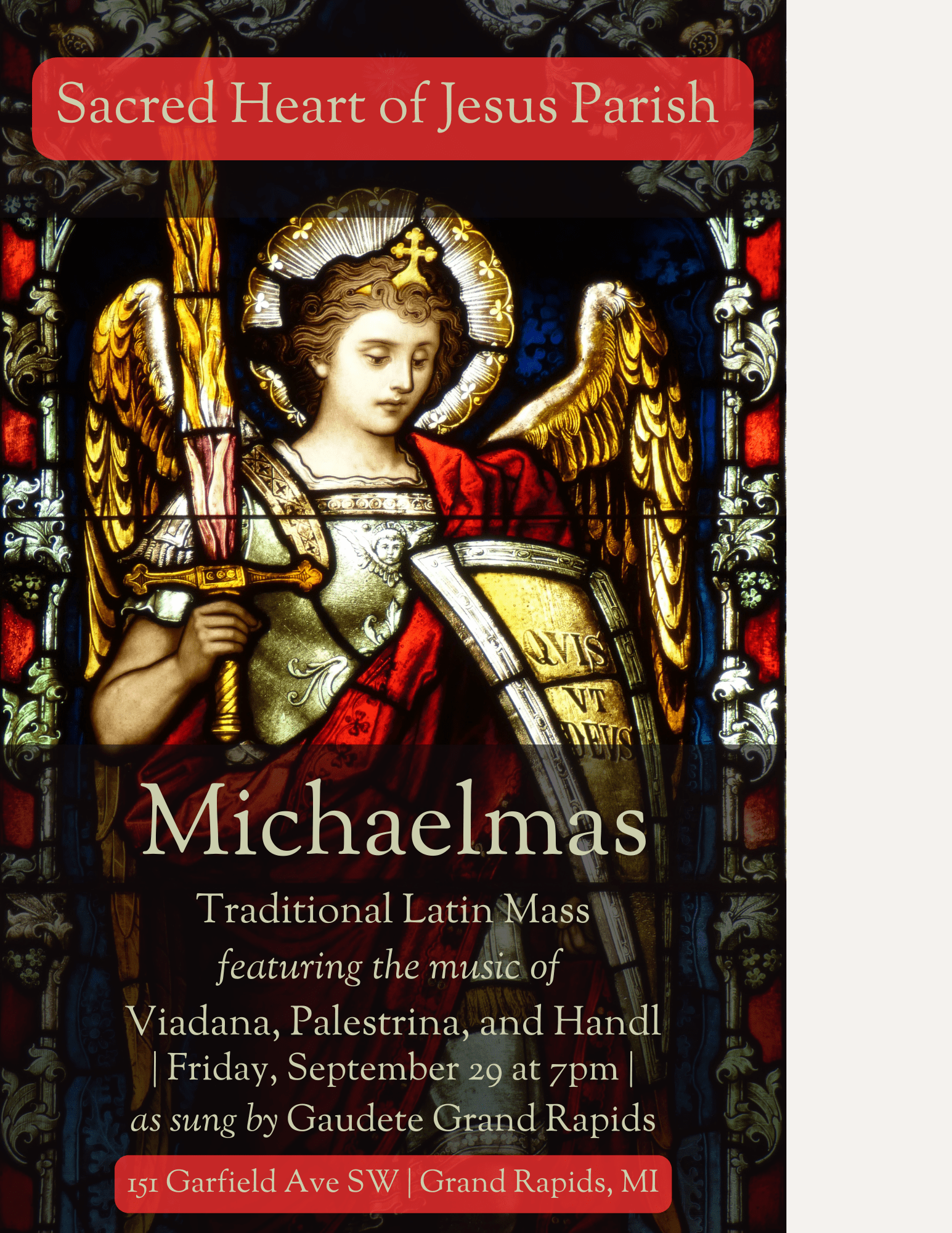 High Mass for the Feast of St. Michael – Fri. Sept. 29