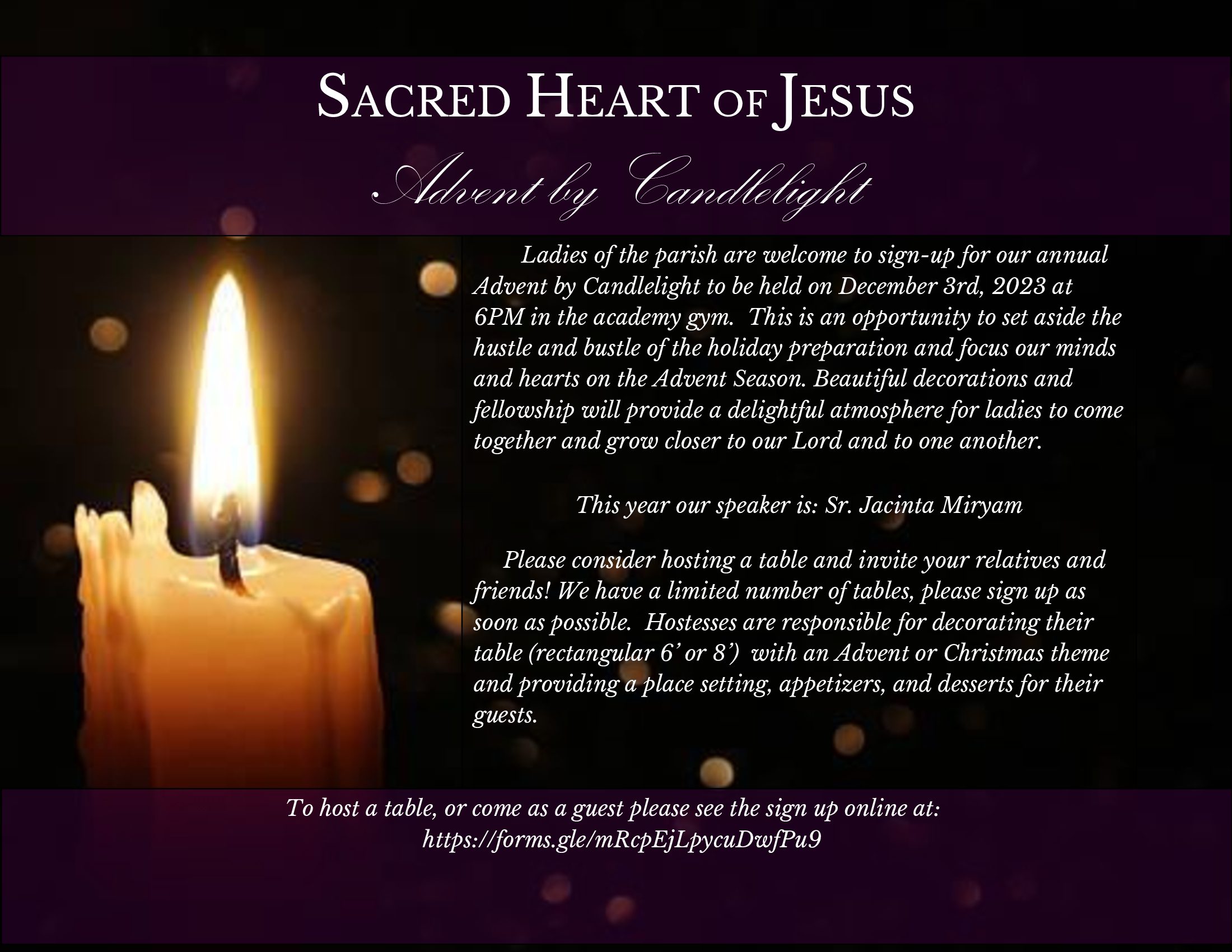 Advent by Candlelight – Sunday, Dec. 3